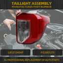 Dasbecan Right Passenger Side Tail light Compatible With 2020-2024 Ford Explorer Halogen+LED Rear Light Replace# LB5Z13404F FO2801275
