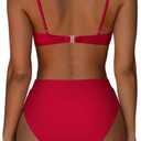 SUUKSESS Women High Waisted High Cut Bikini Set Sexy Triangle Two Piece Swimsuits (M)