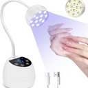 CGBE UV LED Nail Lamp, 36W Mini Cordless Flash Cure Lamp, USB Rechargeable Goosenecks LED Nail Light for Gel Nails with 4 Timers & Auto Sensor for Salon Home DIY Use, White