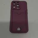 oakxco for iPhone 13 Pro Case with Card Holder, Cute Silicone Wallet Phone Case with Credit Card Slot, Soft Rubber Thin Slim Purse for Women Men with Camera Cover Protection, Burgundy Maroon