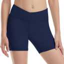 Runhit Girls Volleyball Shorts 5" Youth Spandex Biker Shorts Kids V Cross Waist Compression Dance Athletic Shorts Large