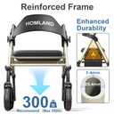 HOMLAND Foldable Rollator Walkers for Seniors with Seat, 17 lb Lightweight