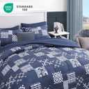 AMBERSPACE Twin XL Comforter Set Navy Blue, Plaid Bedding Set 5 Pieces for Boys Girls Teen, Classic Homestead-Style Comforter Set Bed in A Bag with Sheets, Pillowcase & Sham