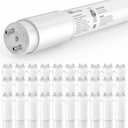 JESLED 30 Pack T8 LED Bulbs 4 Foot, LED Fluorescent Tube Replacement, 4ft LED Tube Light, Plug&Play or Ballast Bypass, 14W, 2450 LM,5000K Daylight White,Single or Double End Powered, Frosted