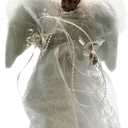 KSA 12" Lighted LED Fiber Optic White and Silver Angel Christmas Tree Topper, White