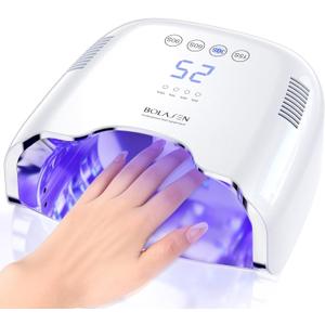 BOLASEN Cordless Rechargeable UV Nail Lamp  UV Light for Gel Nails with Metallic Reflector & Metal Base, 54W Portable Wireless LED Nail Dryer, Professional Fast Charger Curing Lamp for Salon P30 PRO