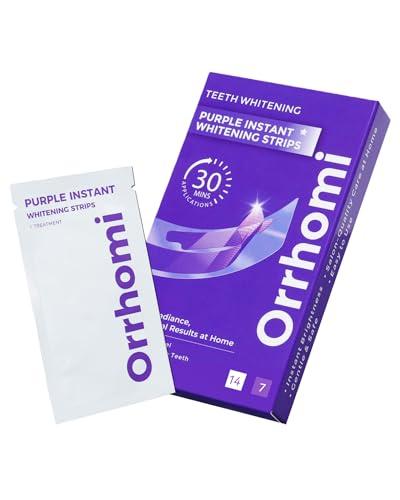 Teeth Whitening Strips 6 Treatments, Enamel Safe for Sensitive Tooth, Whitens Teeth, Purple Whitening Strips, Removes Yellow Stains & Bad Breath - Effective Color Correction for a Brighter Smile