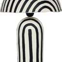 Tov Furniture Maiori Black Striped Papier Mache Table Lamp