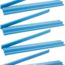 Leinuosen Wooden Mahjong Racks with Pushers 4 Set Magnet American Mahjong Tile Rack and Magnetically Attached Pushers Painted Tile Holders for Players Gift Family Night(Light Blue)