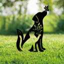 SUPERDANT Metal Cat and Dog Garden Decor for Outside Animals Yard Stakes for Decorations Outdoor Statues Iron Art Stake Decorative Silhouette Lawn Ornament Patio Porch Farmhouse Decoration Gifts