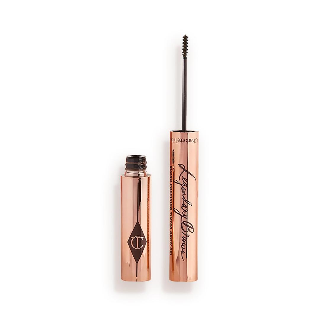 Charlotte Tilbury Legendary Brows Tinted Eyebrow Gel  MicroPrecision Brow Brush Adds Fullness, Texture & Feathered Definition  WaterResistant Formula  Dark Brown