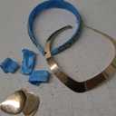 Pterosauria Princess Costume Accessories for Women girls include headband Gold Necklace and Earrings Hair Ties Halloween Dress Up Cosplay Party Supplies(7PCS)