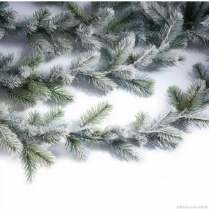 Snow Pine Garland Flocked Christmas Garland for Staircase Snowy Christmas Decorations Long Branches Pine Garland with Snow