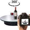JAYEGT Motorized Rotating Display Stand, 7.87inch /17.6lbs Load, 360 Degree Electric Rotating Turntable for Photography ProductsJewelrywith 5 Colors Backgrounds , Mirror Cover (Black/Remote Control)