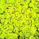 Liliful 288 Pcs Glow in the Dark Smile Face Balls Mardi Gras Throws Bulk 1 Inch High Bounce Rubber Ball for Goodie Bag Stuffer Christmas Birthday Party Favors Vending Machine Prize(Yellow)