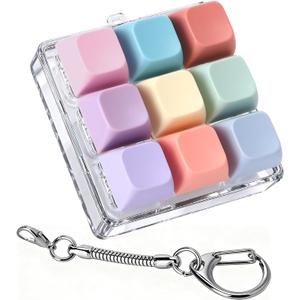 Axlksia Keyboard Fidget Toy, Fidget Clicker Keyboard Fidget Keychain, Button Fidget Gifts for Adults to Relieve Stress and Pass Time (Style C)