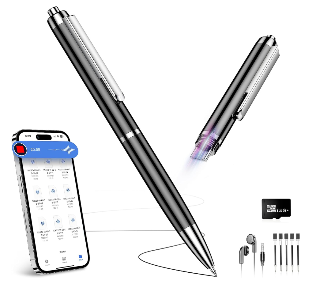 AI Digital Voice Recorder with Playback, AI Intelligent Noise Reduction Audio Recorder, Type-C Fast Data Transfer, Voice Activated Recording Device for Lectures, Meetings, Interviews,