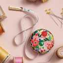 RIFLE PAPER CO. Garden Party Measuring Tape - Retractable Measuring Tape in Illustrated Case, Brass Hardware and Hidden Button Release, Measures up to 60" (152.4 CM), Stows Easily and Discreetly