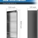 Shower Niche 13 × 31, 3 Shelves Wall Niche Recessed Shelf for Bathroom Storage, Shower Niche Insert Tile Ready No Tile Needed Over Mount Installation, Brushed Nickel, 13W × 31H-Three Shelf