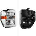 ( POE ) Ford E150 E250 08-14 / E350~E550 SuperDuty 08-19 / E550 08-17 / F650 F750 16-17 Crystal Headlight - Low Beam-H13(Not Included) ; High Beam-H13(Not Included) ; Signal-3157A(Included) - OE Right