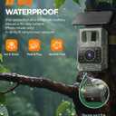 Assark Trail Camera 64MP 4K with Fixed Solar Panel, 6000mAh Game Camera with Night Vision Motion Activated Waterproof IP66 for Wildlife Deer Critter, Outdoor WiFi Trail Cam, 32GB SD Card Included