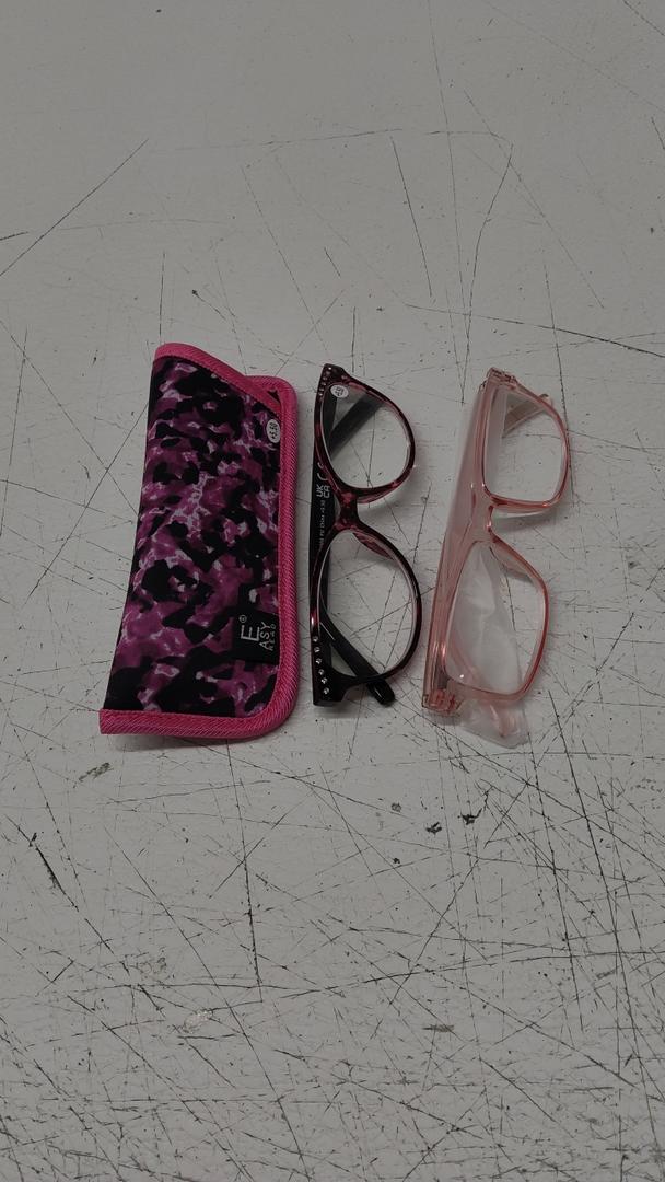 EASY READ 2 Pairs High Magnification Power Reading Glasses for Women,Stylish Lightweight Readers for Women with Spring Hinge, Pink