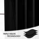 MIULEE 2 Panels Back Tab Blackout Curtains 96 Inch Long for Living Room Bedroom, Halloween Black Rod Pocket/Pinch Pleated Thermal Insulated Room Darkening Light Blocking Floor to Ceiling Curtain/Drape