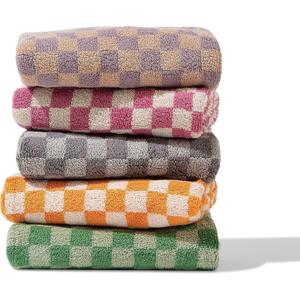 Luxurious Soft Cotton Hand Towels Set of 5 - Soft, Absorbent, and Decorative for Bathroom, Kitchen, Spa, Gym, and More - 13 x 29 Inches - 5 Colors