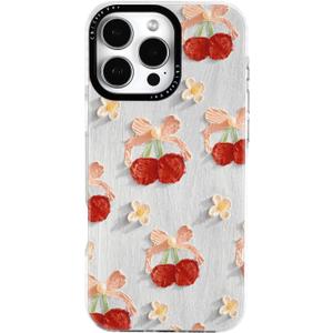 for iPhone 14 Plus Case, Cute Cherry & Floral Pattern with Vintage Bows, Military-Grade Drop Protection, Cute Soft Slim TPU Protective Cover with Camera Protection for Women & Girls
