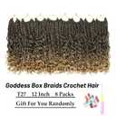 Goddess Box Braids Crochet Hair 12 Inch 8 Packs Pre-looped Bohemian Crochet Boho Box Braids With Curly Ends 3X Crochet Braids Hair for Women Synthetic Braiding (12 inch, T27)