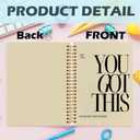 Yhtrg You Got This Inspirational Notebooks Journal, Brown Motivational Spiral Journal Notebook for Women, Brown Motivational Positive Notebooks for Office School Supplies, 5.5x8.3 Inch
