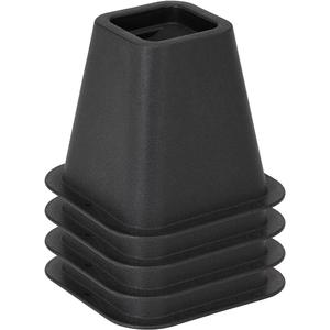Simplify 6 Inch Bed Riser | Pack of 4 | Bed & Furniture Lifter Wheel Grooves | Under-Bed Storage | Bedroom & Dorm | Black