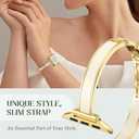 Bands for Apple Watch Women;Elegant Two-Tone Dressy Band;Gold/Light Beige | Slim Metal+Silicone Bracelet Strap for iwatch Series 38mm 40mm 41mm 42mm(Series 12/11/10)