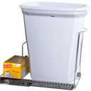 Pull-Out Trash Can for Cabinet - 12 Gal / 48 qt Heavy-Duty Chrome, Smooth Slide with Trash Bag Storage Fits 13" Cabinet Opening (Bin Not Included)