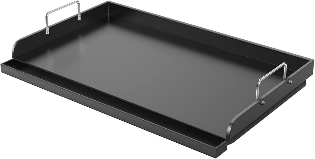 Griddle for Gas Grill, Cast Iron Griddle for Outdoor Gas Grills, 25" x16" Nonstick Coating Flat Top Insert Cooking Skillet Pan Teppanyaki for Weber Charbroil Camp Chef and Gas/Charcoal/Electric Grill