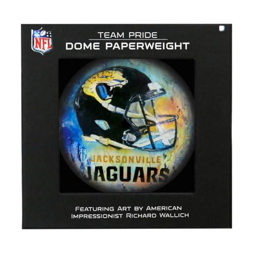 Sporticulture NFL Glass Dome Paperweight Jacksonville Jaguars – Features Richard Wallich Art Style, 4” Diameter for Football Fans - Office, Workspace and Home Decoration