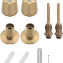Bathtub& Shower 2-Handle Remodel/Rebuild Trim Kit Replacement for Price Pfister Verve, 2 Knob HandleBrushed Gold