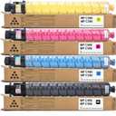 MP C406 MP C306 Toner Cartridge Black/Cyan/Magenta/Yellow Replacement for 842091 842092 842093 842094 Toner Cartridge for Ri coh MP C306 MP C307 MP C406 MP C407 Printer(4-Pack)
