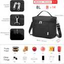 NOL Natural Organic Lifestyle Reusable Lunch Bags for Adults Lightweight Waterproof Lunch Box with Removable Adjustable Strap Insulated Leakproof Cooler Lunch Bag for Work Black Medium Size