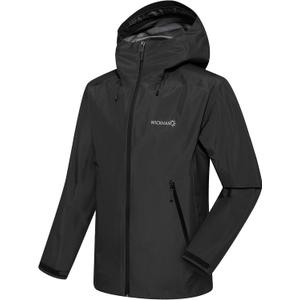 WICKHAM Men's High-performance Rain Jacket Outdoor Waterproof Windproof Coat fully Sealed Seams Shell for Expedition,Golf (XX-Large, Black)