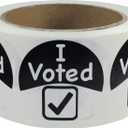 InStockLabels I Voted Black-and-White Circle Stickers, 2-Inch Round Labels, Pack of 500