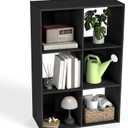 DUMOS 6-Cube Storage Organizer, Open Bookshelf 3 Removable Panels | Display Storage Bookcase for Living Room, Bedroom, Entrance Hall, Home Office, 36" Lx11.6 Dx24 H, Black