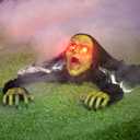 JOYIN Halloween Decoration Outdoor Zombie Groundbreaker, Halloween Outside Zombie Decor with Sound and Flashing Eyes, Scary Groundbreaker for Yard Lawn Graveyard Decorations, Haunted House Prop