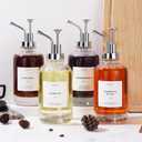 Coffee Syrup Dispenser for Coffee Bar, Coffee Pump Dispenser, Glass Syrup Bottle w. Pump, Maple/Coffee Syrup Bottles, Syrup Dispenser Set of 4