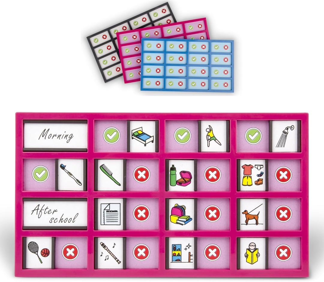 Customizable Checklist Board, Habit Tracker, and Chore Chart for Kids and Adults | Stay Organized with Daily Routines, Fitness, Self-Care, and Pet Care, For Fridge & Hang On Wall (Purple)