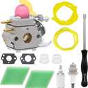 SST25 Carburetor Kit for Poulan Weedeater Featherlite FL20 FL20C FL25 FL26 FX26 SST25CE SST25C XT260 FX26S FX26SC String Trimmer Replace 530071822 C1U-W18