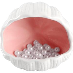 Ceramic Cave Shell Fish House - Small Animal Hideout for Hamsters, Gerbils, Chinchillas, Mice, Rats, and Syrian Hamsters - 5.1 inch(Pink + 50pcs Pearl)