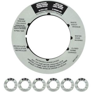 Replacement Sand Filter Valve Label Plate Sticker Compatible with SPX0714G, 6 Pack