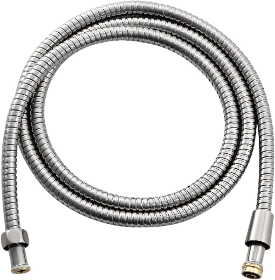 Purrfectzone Universal 72" Extra Long Shower Replacement Hose, Leak Proof Stainless Steel Shower Hose, Kink-free Anti-twisting design, Brushed Nickel