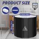 Portable Bathtub for Adults, Easy to Assemble Collapsible Bathtub 31.5"L x 26", Suitable for Travel, Camping and Outdoor Activities (Black, L)